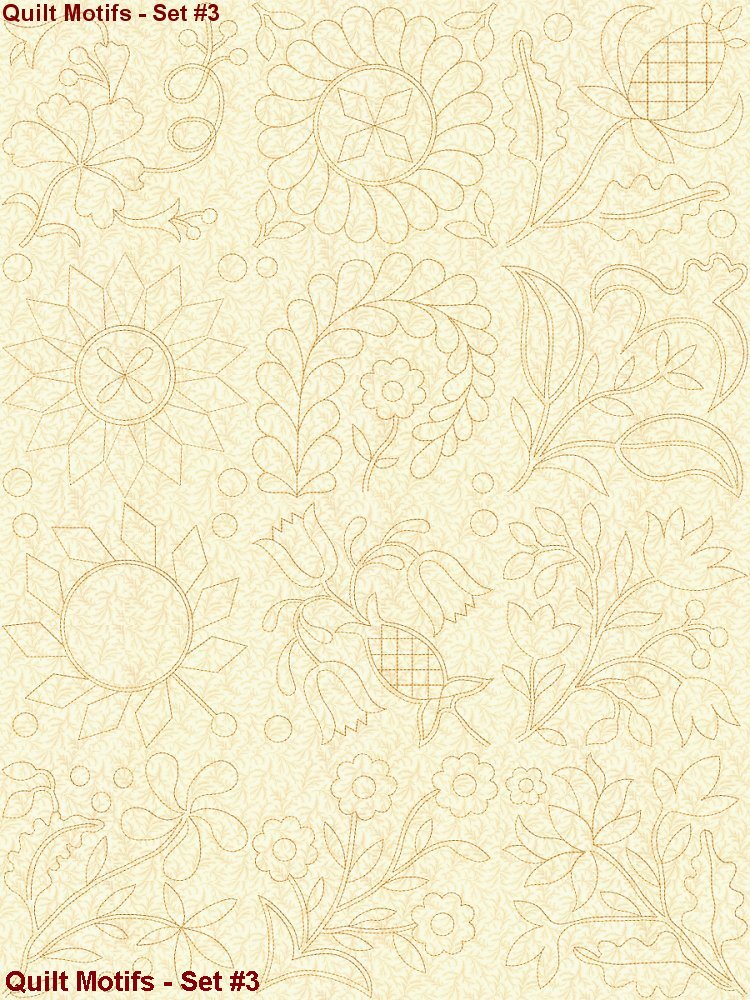  Continuous line quilting motifs machine embroidery designs